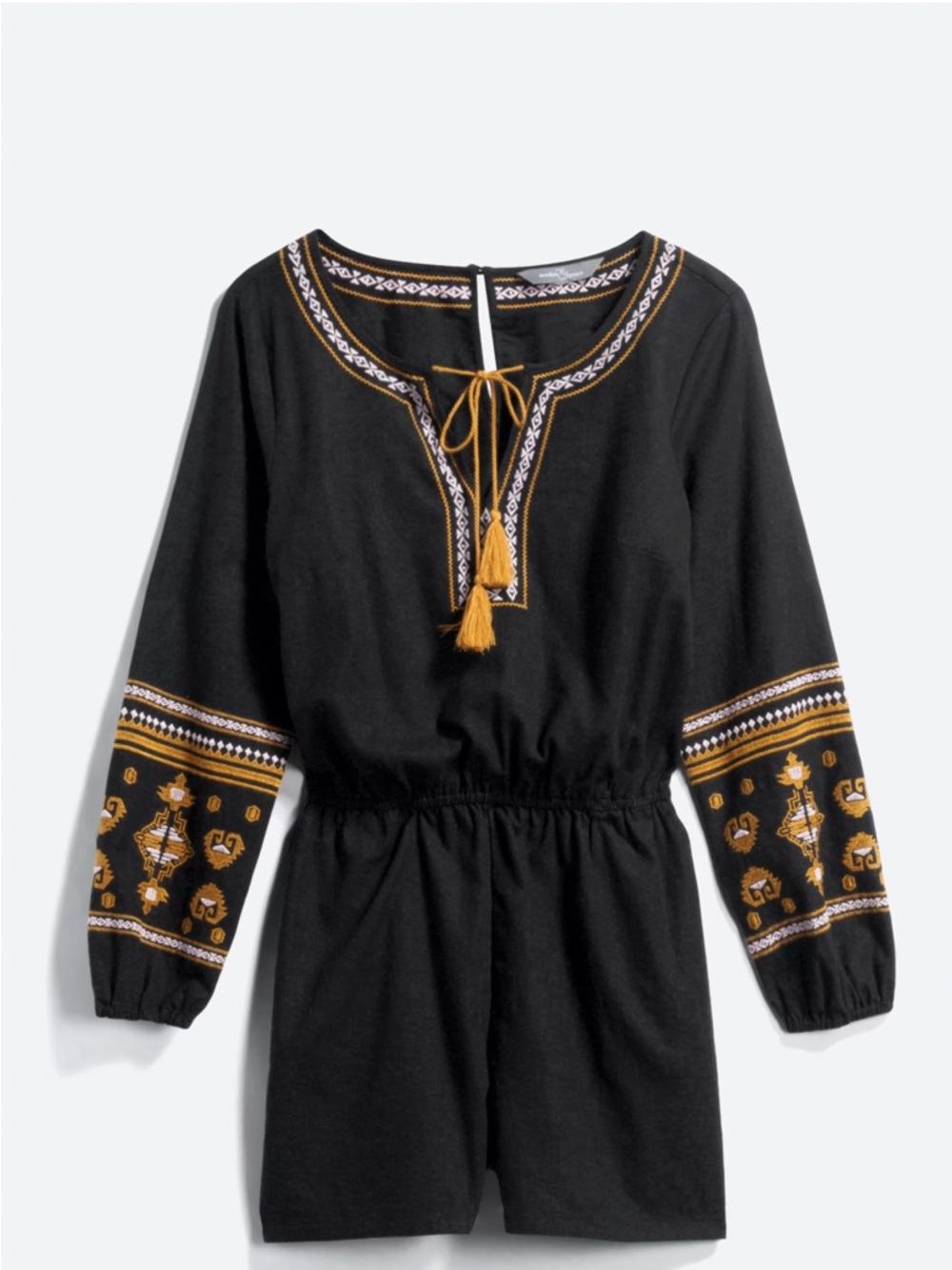 Market & Spruce Reyana Embroidered Linen Romper